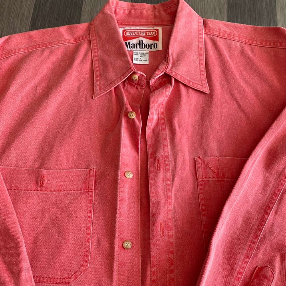 Large red Marbro button up longsleeve